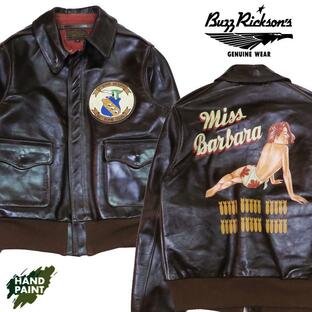 バズリクソンズ Buzz Rickson's A-2 フライトジャケット ROUGHWEAR CLOTHING CO. BACK PAINT MISS BARBARA ANILINE HAND FINISHED BR80653 2024-25年秋冬新作の画像