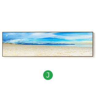 ポスター ロング ビーチ 海 波 マリン サーフィン ダイビング 自然 風景 ハワイ 島 飾り 絵 アート ブルー 35x135cm 14x54インチ Jの画像