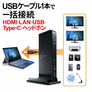【最大2000円OFFクーポン配布中】【訳あり 在庫処分】USB 3.1ドッキングステーション HDMI出力 4K対応 有線LAN USB-CVDK4 サンワサプライの画像