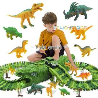 恐竜 レーストラック ブロック 153ピース レール 知育玩具 おもちゃ 子供用品の画像