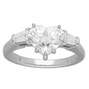 HARRY WINSTON ハリーウィンストン ダイヤモンド(1.60ct F-VS2) ハートシェイプ クラシック リング PT950 プラチナ 日本サイズ約8号 #48 HW GIA鑑定書【送料無料】指輪【中古】24060225の画像