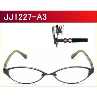 お洒落でスマートな印象の 【Justin】 JJ1227 51 A3 ダークグレー／グリーン 激安通販メガネセットの画像