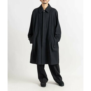 【スーパーセール限定！ポイント5倍&クーポン配布】marka マーカ RAGLAN SLEEVES COAT - TUMBLED WOOL SERGE ラグランスリーブ コート タンブルド ウールサージ シャンブレーブラック ハウンズトゥースの画像