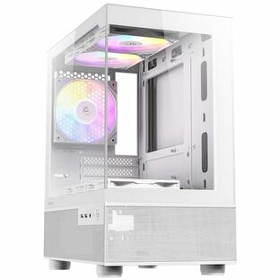 Micro-ATX対応 ixed mode RGBファン5個を標準搭載したピラーレス、CX200M RGB Elite Whiteの画像