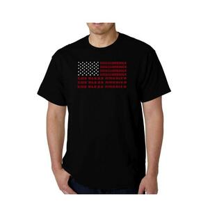 エルエーポップアート メンズ Tシャツ トップス Men's God Bless America Word Art T-Shirtの画像