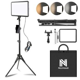 NiceVeedi 撮影用ライト LEDビデオライト 写真スタジオ撮影 2800-6500K三色調光可能な照明撮影ライトキット 152cm調節可能なの画像