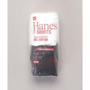 tシャツ Tシャツ 「HANES/ヘインズ」ＪＡＰＡＮ ＦＩＴクルー２Ｐアソート ＨＷ５３２０ 無地 Tシャツ 白黒の2枚セット レディースの画像