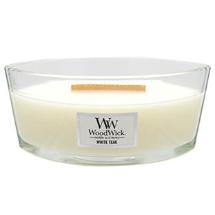 WoodWick Wood Wick ハースウィック L 「ホワイトチーク」 キャンドル W940053064 アロマキャンドル ギフト リラックス 【サンダルウッド、チーク、モス、シダーウッドの香りが混ざった、さわやかなバルサムの香り】の画像