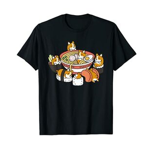 ラーメン寿司ウェルシュ・コーギー・ペンブローク犬 Tシャツの画像