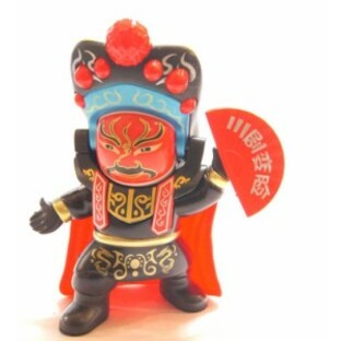 京劇面 変面 変顔 玩具人形 プラ製 高級版 黒色の画像