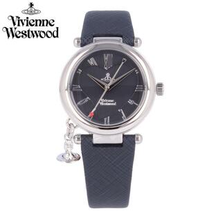 VIVIENNE WESTWOOD ヴィヴィアン ウエストウッド 腕時計 時計 レディース クオーツ オーブ ハート レザー ネイビー シルバー ブラックの画像