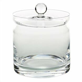 大塚硝子(Otsukaglass) ポプリポット 苔テラリウム 容器 塩壺 シュガーポット ガラス瓶 蓋付き 保存容器 キャニスター L 約直径12×高さ15cm 透明 46T041の画像