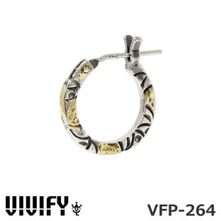 ビビファイ サイド アラベスク フープピアス Sサイズ シルバー925 金鑞(ろう) VIVIFY VFP-264 Side Arabesque Hoop Pierce(S) w/gold 1点売り 片耳用 ネコポスの画像