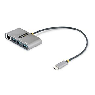 StarTech.com USB 3.0ハブ／Type-C接続／有線LANアダプター内蔵／USB 3.2 Gen1 (5Gbps)／3x USB-A／バスパワー／30cmホストケーブル／USB-C - USB-A ハブ／USB-Cスプリッター HB30C3A1GEA2の画像