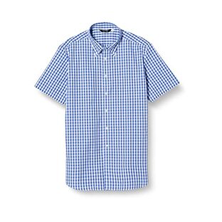 [モンブラン] 男女兼用 ギンガムチェック ボタンダウンシャツ CG2504 ブルーチェック 日本 3L (日本サイズ3L相当)の画像