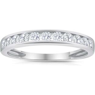 Sk Jewel Inc 1/2カラット TW ダイヤモンドチャンネル 結婚指輪 10Kホワイトゴールド 7 ゴールド、10Kホワイトゴールド ホワイトダイヤモンド 並行輸入品の画像