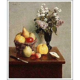 複製画 送料無料 絵画 油彩画 油絵 模写ファンタン・ラトゥール「花と果物の静物」F15(65.2×53.0cm)プレゼント 贈り物 名画 オーダーメイド 額付き 直筆の画像