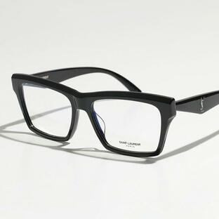 SAINT LAURENT サンローラン メガネ SL M104 OPT メンズ スクエア型 伊達メガネ 眼鏡 めがね 黒縁メガネ カサンドラロゴ アイウェア 002の画像