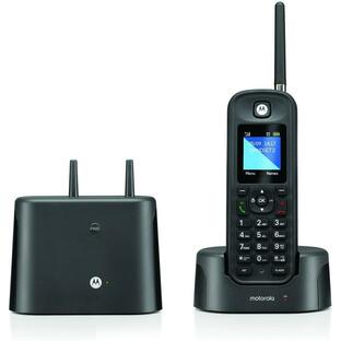 モトローラO 211 DECT 6.0長距離コードレス電話-留守番電話付き家庭用&オフィス用ワイヤレス電話-屋内外、耐水・防塵、IP 67認定-黒、1ハンドセットの画像