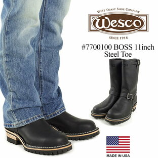 boss ウェスコ Wesco エンジニアブーツ ボス ブラック スティールトゥの画像