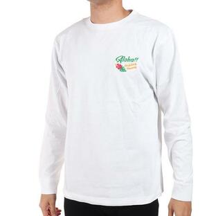 フララニ（Hula Lani）（メンズ）長袖Tシャツ 刺繍ロンティーフラガール 224HU1LT050 WHTの画像