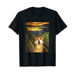 コーギー 面白いtシャツ 犬 ムンクの叫び かわいい メンズ 子供 おもしろ 服 ネタ プレゼント わんこ Tシャツの画像