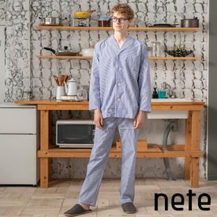 nete（ネテ）メンズ パジャマ ブロード ストライプ 綿100％ 日本製 お洒落で着心地の良い 老舗パジャマ屋が作るパジャマの画像