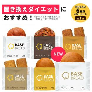 NEW 公式 BASE BREAD ベースブレッド 各1袋 (リッチ チョコレート メープル プレーン シナモン カレー) 完全栄養食 糖質制限 タンパク質の画像