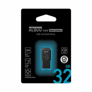 USB3.0メモリー NEO Black Edition 32GB KLEVV 110MB/s Windows/Mac/USBマスストレージクラス対応 ストラップホール付 グリーンハウス U032GUR3-NEの画像