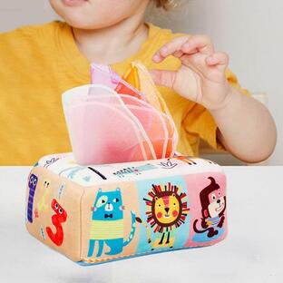 幼児用ティッシュボックスアクティビティ感覚玩具子供用男の子女の子モンテッソーリおもちゃスタイルAの画像