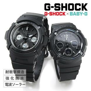 ペアウォッチ gショック ペア g-shock 夫婦 40代 50代 ペア腕時計 カシオ AWG-M100SBB-1AJF × BGA-2800-1AJF 47,5 ブラック × ブラックの画像
