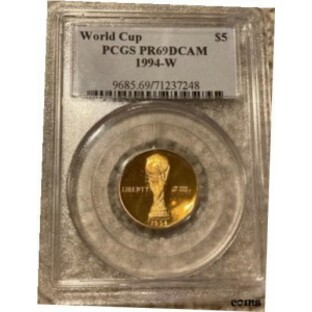 【品質保証書付】 アンティークコイン NGC PCGS 1994-W $5 GOLD WORLD CUP SOCCER PCGS PR69 PF69 Commemorative DCAMの画像