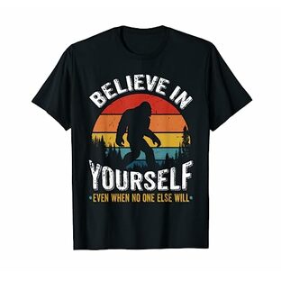 自分自身を信じてください レトロなビッグフット サスクワッチの格言 Tシャツの画像