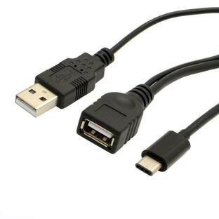 JSER USB-C Type-C USB 3.1ホストからUSB 2.0メスOTGデータケーブル 外部電源付き 携帯電話Air Pro対応の画像