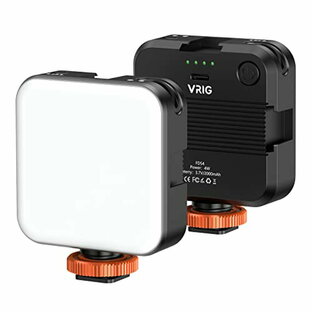 VRIG ビデオライト LED 撮影用ライト ポータブル 撮影照明ライト 2500-7500K 無段階調光 USB充電式 2000mAh 1/4”仕様 CRI95+高演色性 高輝度 2時間以上連続稼働 3つコールドシュー付き 数台併用可能 持ち運び便利 小型ライト カメラライト 三脚ライト 動画撮影 写真撮影の画像