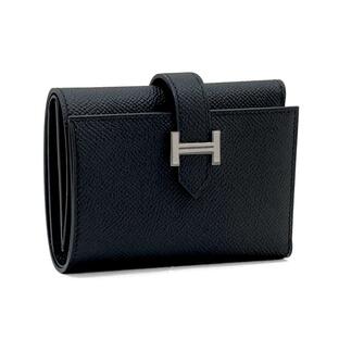 ★新品★ エルメス HERMES 財布 三つ折り ベアン コンビネ Ｈ ヴォーエプソン ノワール ブラック シルバー金具 H082875CKの画像