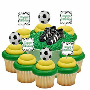 ケーキデコレーションキット＆カップケーキデコレーショントッパー（サッカー） Cake Decorating Kit & CupCake Decoration Toppers (Soccer)の画像