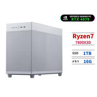 ゲーミングPC コンパクト デスクトップパソコン RTX4070 Ryzen7 7800X3D DDR5 自由カスタマイズ ASUS AP201 Windows11 BTO メモリ16GB SSD1TBの画像