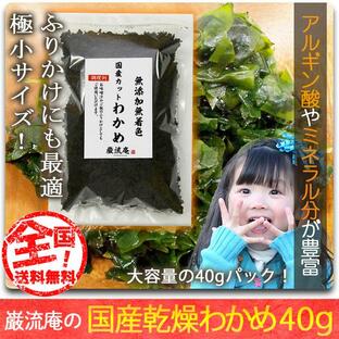 乾燥 わかめ カットわかめ 徳島県産 40gセット 国産品 乾燥 ワカメ ふりかけ にもおすすめ ポイント消化 paypay Tポイント消化の画像