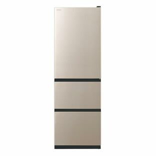 日立 冷蔵庫 幅60cm 375L 右開き R-V38TV N ライトゴールド まんなか野菜 シンプルデザインの画像