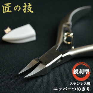 匠の技 ステンレス ニッパー式つめきり 鋭利型 G-1025 爪切り ニッパー 日本製 高級 ネイルケア 手作り セルフケア ニッパー式 足 巻き爪 グリーンベル G-1025の画像