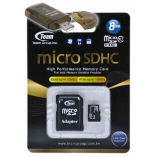 8GB Class 10 MicroSDHC Team High Speed 20MBSec Memory Card. Blazing Fast Card For Nokia E52 E55 E63. A free High Speed USB Aの画像