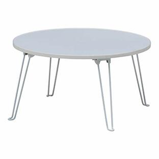 不二貿易(Fujiboeki) ローテーブル 丸 折りたたみテーブル ミニ 幅60×奥行60×高さ32cm ホワイト 完成品 持ち運び簡単 アウトドア ピクニック 14431の画像