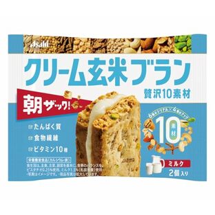 アサヒグループ食品 クリーム玄米ブラン 贅沢10素材 ミルク 50g(2個)×6袋の画像