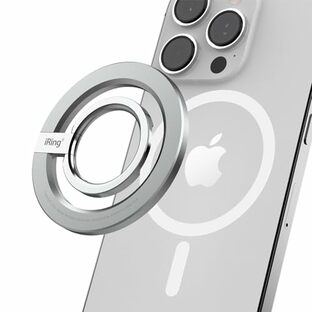 AAUXX iRing M2 スマホリング MagSafe対応 ネオジム磁石 ワイヤレス充電 ホールドリング マグセーフ iPhone15 iPhone14 iPhone13/12シリーズ対応 アイリング Mag UMS-IR17MG (シルバー)の画像