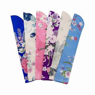 扇子袋 6枚セット サテン 花柄 おしゃれ ETSE-014 女性用 レディース 挿し袋 メール便OKの画像