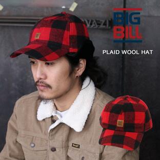 BIG BILL ビッグビル Plaid Wool Hat バッファローチェック ウールキャップ キャップ ハット 耳あて ファー メンズ レディース 赤 RED チェックの画像