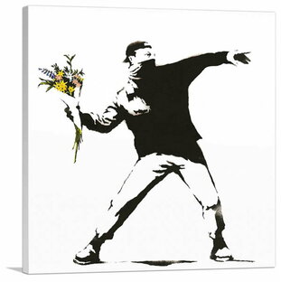 バンクシー アートパネル BANKSY Banksy「花束を投げる男/Flower Bomber」キャンバスジークレ 絵画 ポスター 絵 バンクシー作品 【輸入品】の画像