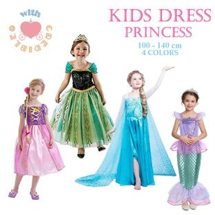 プリンセス ドレス 子供 エルサ アナ ラプンツェル アリエル コスプレ 衣装 100 110 120 130 140 CREDIBLEの画像