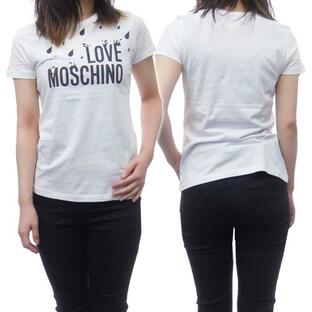 LOVE MOSCHINO ラブモスキーノ レディースクルーネックTシャツ W4F731L M3876 ホワイトの画像